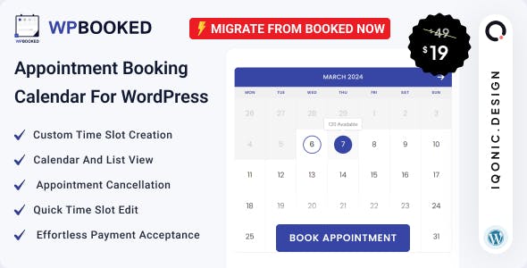 WPBooked - Appointment Booking Calendar for WordPress