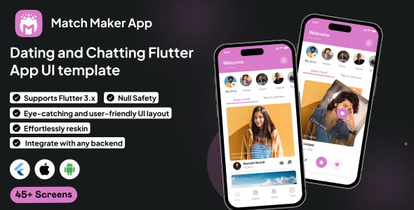 MatchMaker UI Template | Connect Dating App in Flutter | Online Match & Date App Template