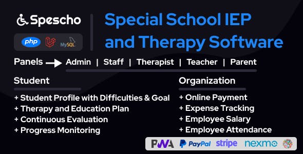 Spescho - Special School IEP and Therapy Software