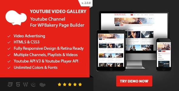 Youtube Video Gallery - Youtube Channel For WPBakery Page Builder