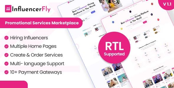 InfluencerFly - Promotional Services Marketplace