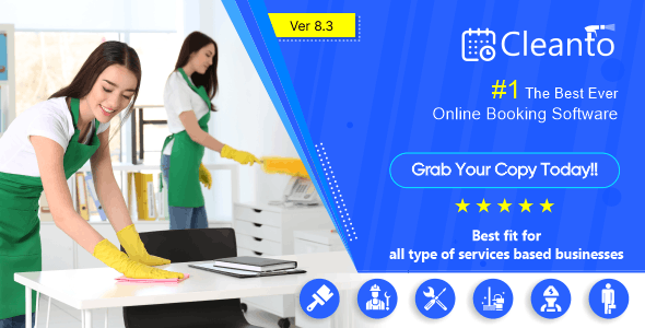 Online appointment booking system for maid services and cleaning companies - Cleanto